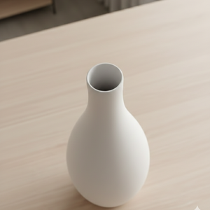 Vase blanc élégant en porcelaine, finition mate lisse, style nordique, vase à fleurs haut, pot décoratif pour la maison - Product Image 4