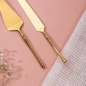 Premium <b>Craft</b> Metal Cake Server Set Stainless Steel Cake Knife and Server Wedding Set - Product Image 2