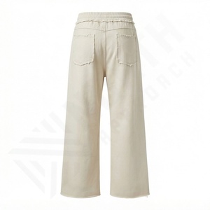 Fabricant de pantalons de survêtement en coton délavés à l'acide pour hommes Pantalons de survêtement baggy à jambes larges et à rayures pour l'extérieur avec plusieurs poches - Product Image 3