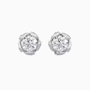 Vente en gros de boucles d'oreilles en or blanc plaqué diamant, argent sterling 925, élégantes et simples, pour femmes, à prix abordable - Product Image 2