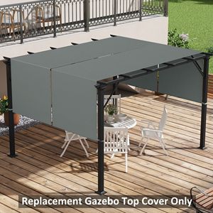 2 Pezzi Telo di Ricambio per Pergola Grigio Scuro Facile da Installare, Protezione UV, per Pergola 3x3m - Product Image 2