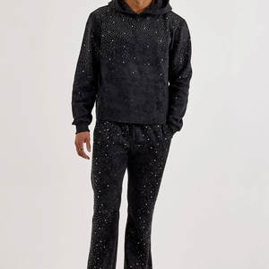 Sudaderas con Pedrería, Fabricante OEM, Sudadera de Felpa de Algodón con Diseño de Piedras Brillantes, Personalización de Marca Disponible - Product Image 4