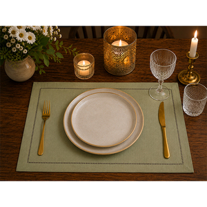 Premium Cotton Linen <b>Placemat</b> Set | Washable Woven <b>Table</b> Mats | Eco-Friendly Dining <b>Table</b> <b>Placemat</b> <b>for</b> Home, Hotel & Restaurant - Product Image 1
