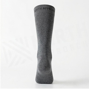 North Approach Knee High <b>Socks</b> Solid Gray Cotton Breathable Casual Adult Autumn - Product Image 2
