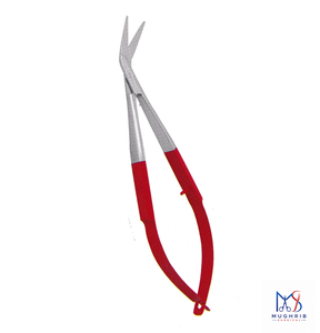 Pince à épiler pour sourcils à ressort, partie revêtue, inclinée, 12 cm, en acier inoxydable, pointe lisse, instrument de précision durable, manche rouge - Product Image 3