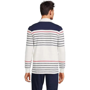 Camiseta de Rugby Heritage para Hombre OEM |   Jersey de algodón 100% prelavado |   Blanco Marfil con Rayas Azul Marino |   Marca Privada |   Tallas de EE. UU. y la UE |   Pakistán - Product Image 2