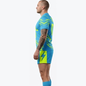 ชุดรักบี้ยอดนิยม สไตล์ใหม่ เสื้อเจอร์ซีย์และกางเกงขาสั้นแบบซับลิเมชั่น พร้อมออกแบบโลโก้ตามสั่ง - Product Image 4