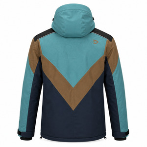 Men's Waterproof for 10,000mm Power Stretch Color Blocked <b>Ski</b> Jacket Hooded Synthetic Polyester Outdoor Wear - Product Image 3