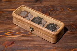 Solid Walnut <b>Watch</b> Box 3 Slot Organizer Glass or Wooden Lid Engraved <b>Watch</b> <b>Case</b> for Men solid walnut <b>watch</b> box 3 slot <b>watch</b> orga - Product Image 3