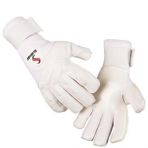 Guantes de Portero de Fútbol Subhay, Completamente Blancos, de Cuero, Antideslizantes, con Cierre de Velcro, Unisex, para Deportes - Product Image 5