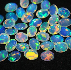 High Quality Natural Ethiopian Welo Opal Oval Cut Multi <b>Fire</b> Faceted Cut Gemstone 4x6mm-8x10mm for Jewelry Making DIY - Product Image 4