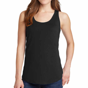 Camiseta sin mangas de algodón acanalado de alta calidad para mujer, informal, transpirable, de secado rápido, ecológica, para verano, deportiva, con cuello redondo personalizado. - Product Image 5