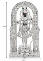 Idole du Dieu Ram de Luxe Faite à la Main, en Laiton Plaqué Argent 999, Aluminium et Résine, Décorative Spirituelle pour Mariage, Maison, Temple, Intérieur de Chambre