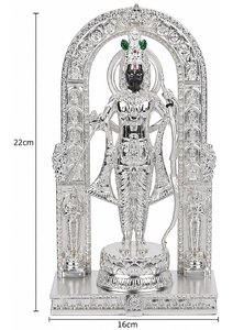 Lujoso Ídolo de Lord Ram con Arco en Plata 999, Adorno Espiritual Decorativo para Templo e Interiores - Product Image 2