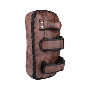 Almohadilla de entrenamiento de boxeo y Muay Thai de cuero sintético PVC PU marrón vintage personalizada, resistente, con doble almohadilla ajustable - Product Image 2