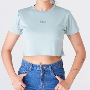 New Arrival Comfortable Slim Fit Breathable Supplier High Quality Best Service New Design Street Wear Printed Women Crop Top - Product Image 1