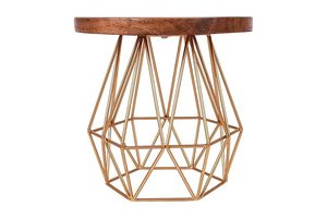Modern Geometric Metal <b>Cake</b> <b>Stand</b> with Wooden Top Decorative Dessert Display <b>Stand</b> for <b>Cakes</b> Cupcakes Party Decor - Product Image 5