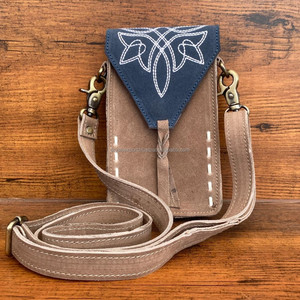 Nueva bota Stitch de cuero de ante genuino para mujer, bolsos pequeños para teléfono móvil, Mini bolso de hombro tipo bandolera para teléfono móvil para mujer - Product Image 3