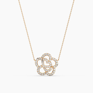 Pendentif en or 14 carats avec diamant de laboratoire taille émeraude, bijoux fins - Product Image 2