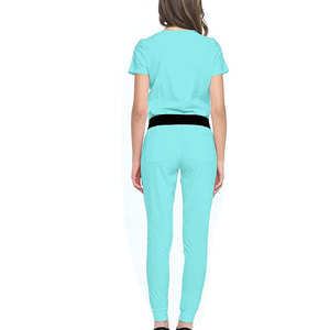 Ensemble de tenue médicale pour femmes, haut à col en V à manches courtes, pantalon à cordon de serrage, uniforme d'infirmière, hôpital, vêtements de travail doux et respirants - Product Image 5
