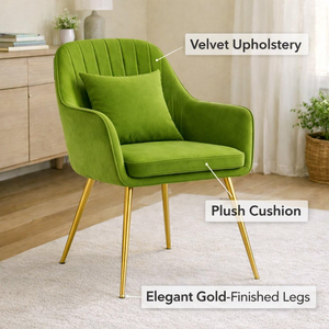Fauteuil à bascule moderne avec coussin en velours, pieds en métal robustes, pour hôtel, école, villa et appartement, utilisation intérieure/extérieure, décoration intérieure - Product Image 5