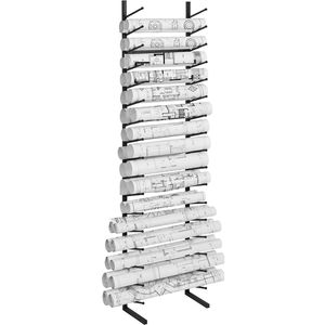 Espositore Verticale a 16 Livelli per Blueprint, Porta Poster Sospeso, Porta Rotoli (2 Rotoli) per Organizzazione Riviste - Product Image 1