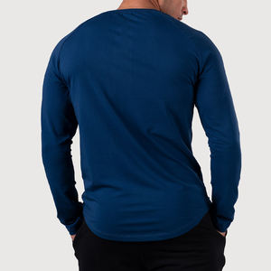 Camisetas personalizadas para hombre, ropa de gimnasio, camiseta de manga larga de secado rápido, transpirable, ecológica, camisetas con cuello redondo para hombre - Product Image 2