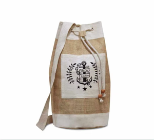 Custom Vintage Bohemian Jute Crossbody <b>Tote</b> Bag Striped Canvas Cotton <b>Zip</b> Closure All Season Casual Travel Use Lightweight Daily - Product Image 1