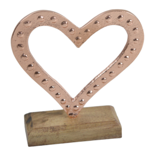 Antique Finishing Design Tableware Decorative Heart Shaped Metal Ornament With Fresh Quality Wooden Based Design - Product Image 3