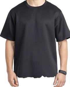 Camiseta de manga corta con cuello redondo de algodón 100% para hombre al por mayor, camisetas informales holgadas de Color sólido para hombre, gran oferta, camisas en blanco - Product Image 3