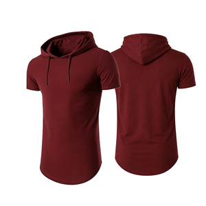 <b>Short</b> <b>Sleeve</b> <b>Hoodies</b> OEM ODM Custom Apparel Manufacturer Lightweight Cotton Hooded Sweatshirt Bulk Supply Private Label - Product Image 4