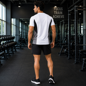 T-shirt de compression sportif pour homme - Coupe ajustée - Séchage rapide - Respirant - Course à pied - Entraînement - Gym - Product Image 4
