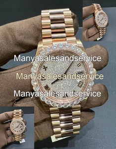 Reloj Unisex con Incrustaciones de Diamantes Moissanite VVS en Oro Rosa, Caja de Acero Inoxidable, Esfera de Cristal, Resistente al Agua 10 Bar, Cierre de Pulsera - Product Image 2