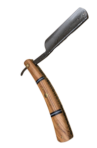 Aesthetic Handmade Damascus Steel Straight Razor with <b>Black</b> and Brown Pakka Wood Handle Personalized Blade Exotic Classic Barber - Product Image 6