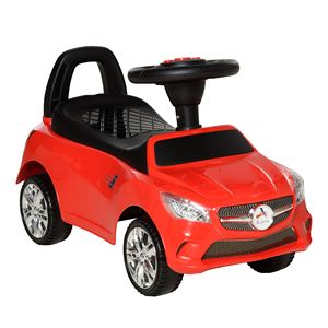 Red Toddler Ride-On <b>Push</b> <b>Car</b> Foot-to-Floor with Horn Music Headlights & Storage Features - Product Image 1