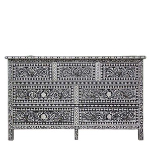 MEUBLES EN INCRÉATION D'OS Design moderne Armoire en os véritable avec 7 tiroirs pour salon cabine en incrustation d'os RÉALITÉ FAIT À LA MAIN - Product Image 1