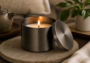 Falah International - Lata de Metal de Lujo para Velas con Tapa, Recipiente Recargable para Cera de Soja, Frasco de Vela Perfumada Premium para Decoración del Hogar 2026 - Product Image 1
