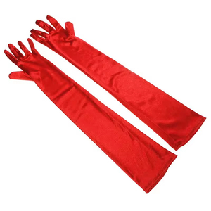 Gants d'opéra personnalisés en cuir satiné pour femme, tactiles, chauds, longueur coude, écologiques, en maille de tulle, pour mariage, fête, extérieur - Product Image 4
