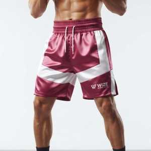 Unisex Men Women Nonwoven <b>Canvas</b> Boxing MMA Shorts Elastic Waist Solid Custom Logo 100% Polyester Breathable Quick Dry - Product Image 1