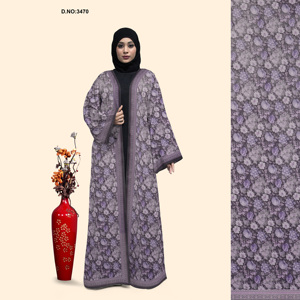 Abaya longue légère en lin et mousseline très demandée pour l'été, idéale pour les tenues islamiques, le travail et les occasions décontractées, disponible à l'exportation - Product Image 3