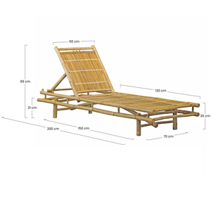 Meilleur prix pour les transats en bambou, transats de bain de soleil très demandés, transats de jardin en bambou - Product Image 4