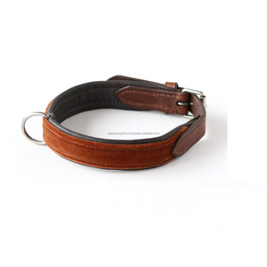 Collier de chien rembourré en cuir fait main nouvellement arrivé avec quincaillerie en acier inoxydable directement du fournisseur du fabricant Saman Exports - Product Image 2