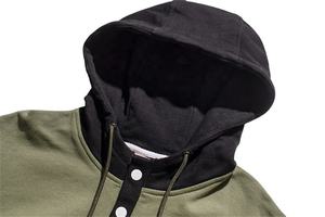 Pull-over unisexe personnalisé en patchwork avec poche kangourou, demi-boutonnage, manches longues, en polaire polyester écologique, décontracté pour l'automne – Vente en gros - Product Image 4
