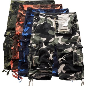 Men's Camouflage Cargo Shorts Mid Waist Drawstring Breathable Canvas Casual Bermuda Shorts With Pockets - Product Image 1