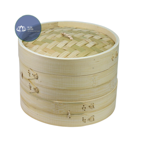 ตะกร้านึ่งอาหารไม้ไผ่คุณภาพสูง พร้อมฝาแก้ว ใช้กับไมโครเวฟได้ ขายส่ง - Product Image 1
