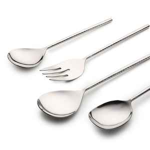 Cuillère de service publique en acier inoxydable, spatule de cuisine, grande cuillère à soupe, manche long miroir, compatible lave-vaisselle, design moderne - Product Image 6