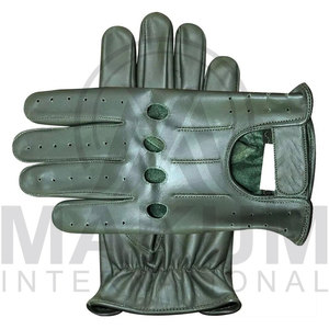 Leather Driver Work Gloves With Strap Comfort And Abrasion Resistance Working Driving Gloves for unisex - Product Image 5