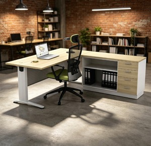 Escritorio de Computadora Comercial Moderno de 6 Pies, Duradero y Espacioso, Construcción de Madera Aglomerada, Ensamblaje DIY, Sistema de Oficina Independiente AY - Product Image 2