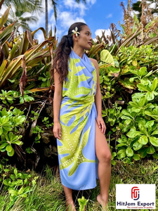 Service de fabrication textile sur mesure de paréos de plage tropicaux, sarongs hawaïens, tahitiens, fidjiens, samoans, OEM, ODM, marque privée, Inde - Product Image 4