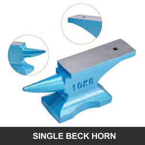 Yunque de hierro fundido de 22 libras con un solo cuerno, yunque robusto con cuerno para herramientas de forja de herrero, equipo negro en venta - Product Image 3